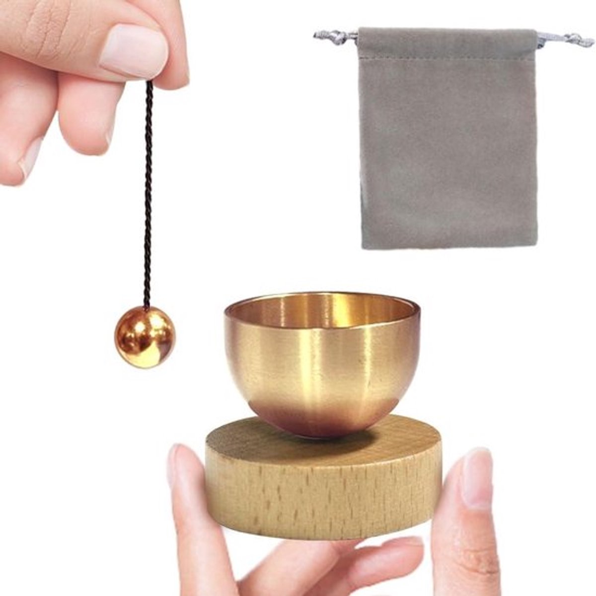Mini klankschalenset voor meditatie en yoga - 3 stuks Tibetaanse klankschalen - Ontspannende klankschaalset - Stressvermindering