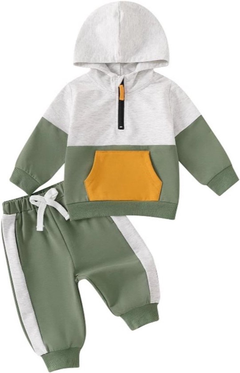 Baby Jongens Kleding Set met Lange Mouwen Hoodie en Broek voor Herfst en Winter - Geschikt voor 3 Maanden tot 3 Jaar
