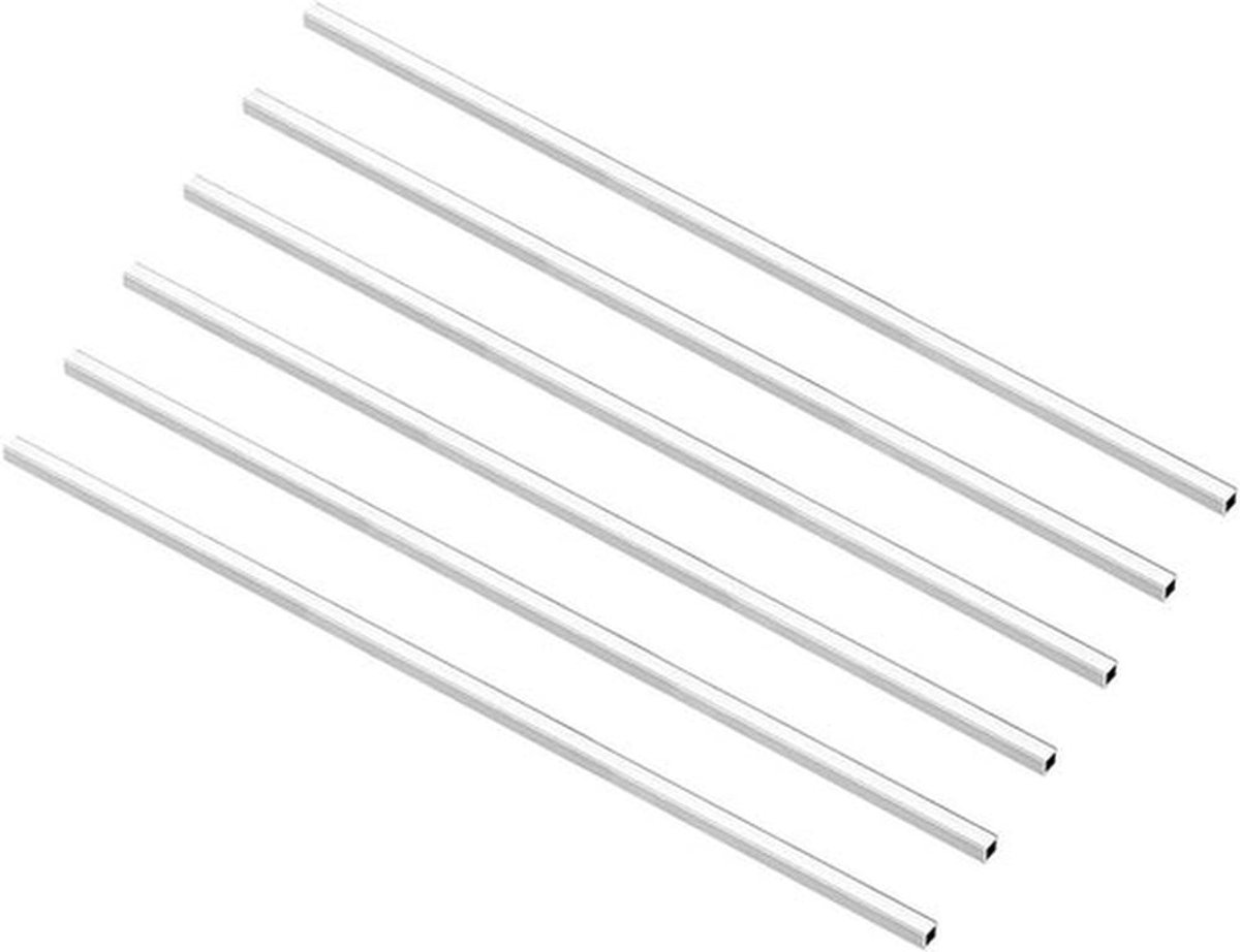 Vierkante Aluminium Buizen - 6mm x 6mm x 1mm - 300mm Lengte - Naadloze Pijp voor Machineframes - Aluminium Buis voor DIY Projecten