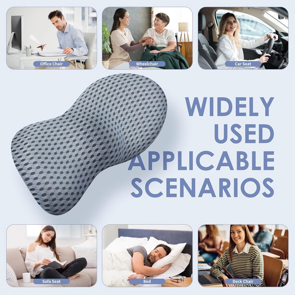 Ergonomische Rugsteun - Ergonomische Rugsteun Bureau Stoel - Rugsteun Autostoel - Lendenkussen - Ruggensteun - Lendensteun - Ademende Lendensteun Van Mesh - Rugpijn - Voor Autostoel, Bureaustoel, Relaxfauteuil En Bed - Grijs