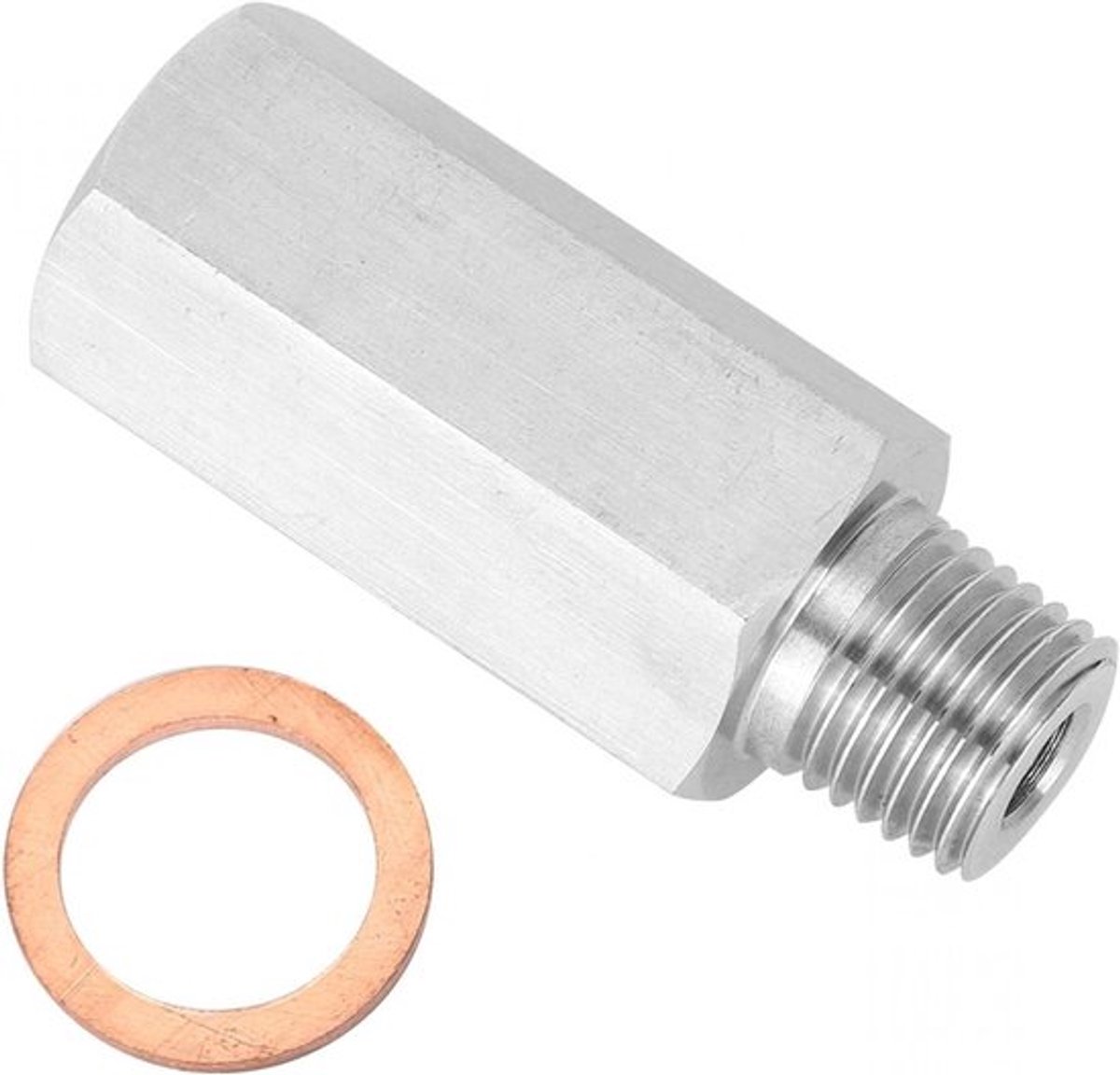 Automotorcilinder Npt-adapter 1/8 T304 Staal Oliedrukmeter met O-Ring - Roestvrij Staal - Universeel Geschikt - Auto Accessoire