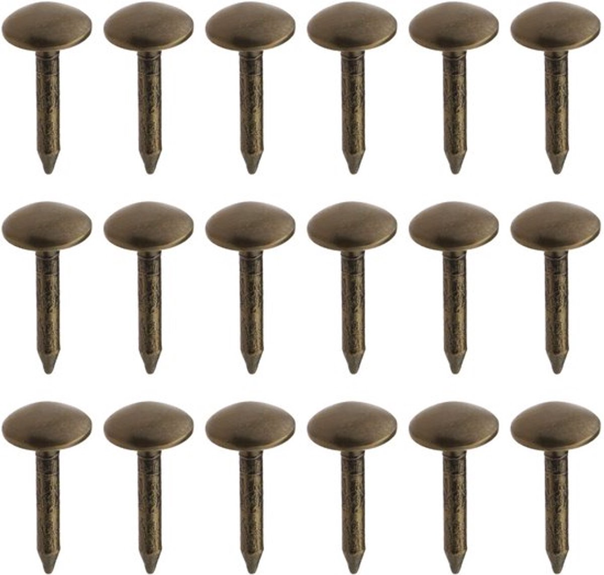 Ronde Koepelvormige Hoofd Bekleding Nagels - Meubelspijkers voor Decoratie - Antiek Messing - Klinknagels voor Meubels - 200 Stuks - Gesc