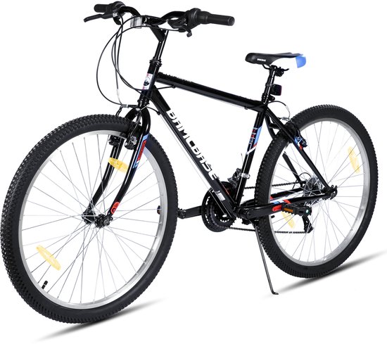 HILAND Mountainbike 26 Inch - MTB voor Heren en Dames - 18 Versnellingen - Staal - V-brakes - Zwart van Hiland — afbeelding 2