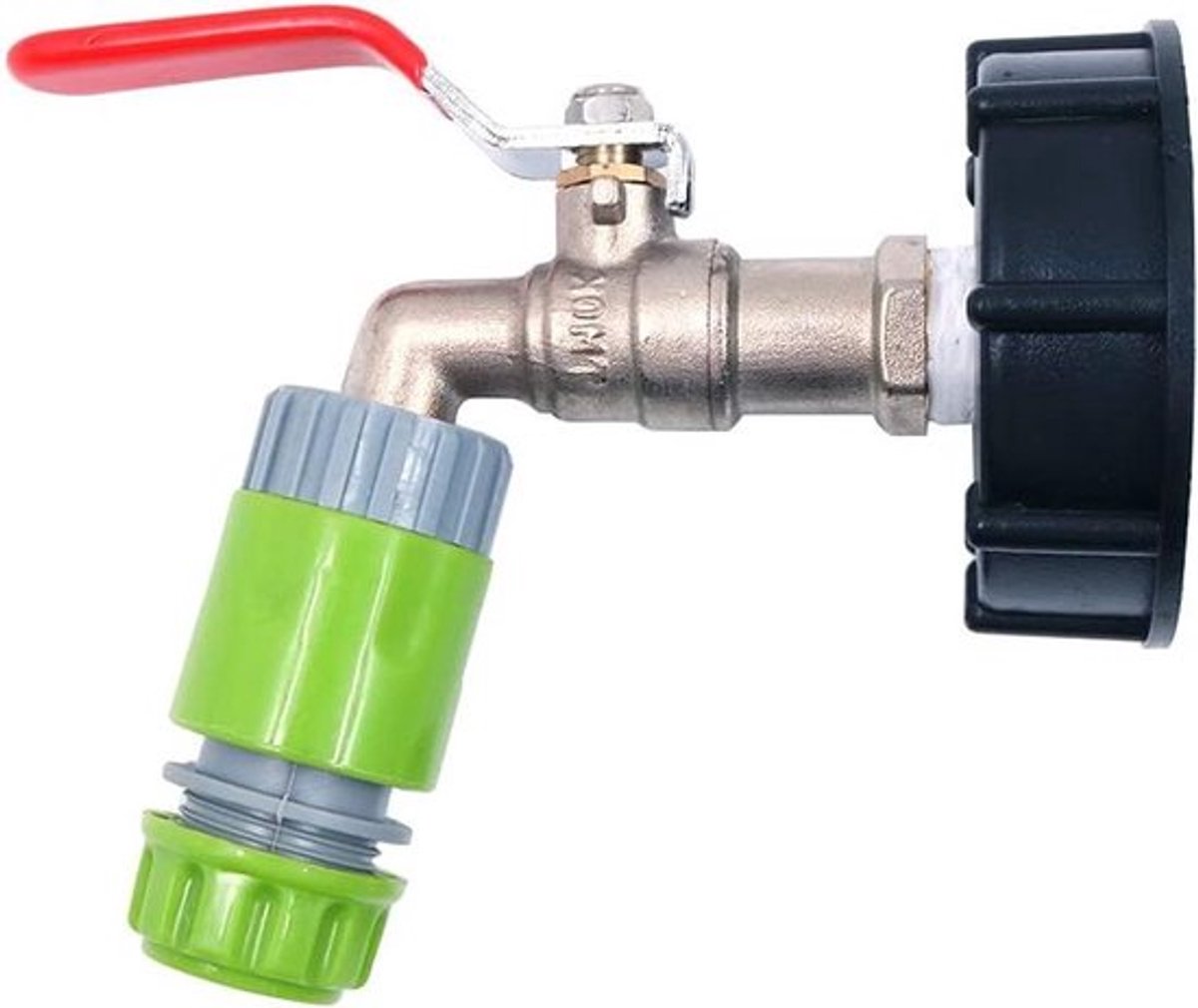 Tankadapter voor IBC tankafvoer - S60X6 verbindingsstuk voor kraan - Tuinkraan adapter met snelkoppeling 12 mm