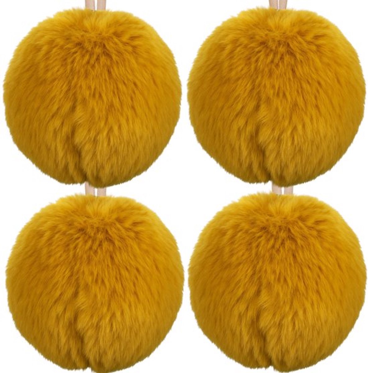 Kerstballen Set van 4 - 7 cm - Pluche Decoratieve Ballen - Zachte Winterdecoratie - Kerriegoud - Stijlvolle Kerstversiering - Kerstdecoratie