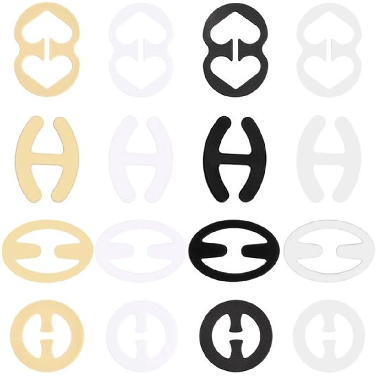 Beha-clips Set van 16 - Antislip Beha-clips - Onzichtbare BH-accessoires - Bevestiging Beha-bandjes - Gekruist Patroon - Eenvoudig te Gebruiken