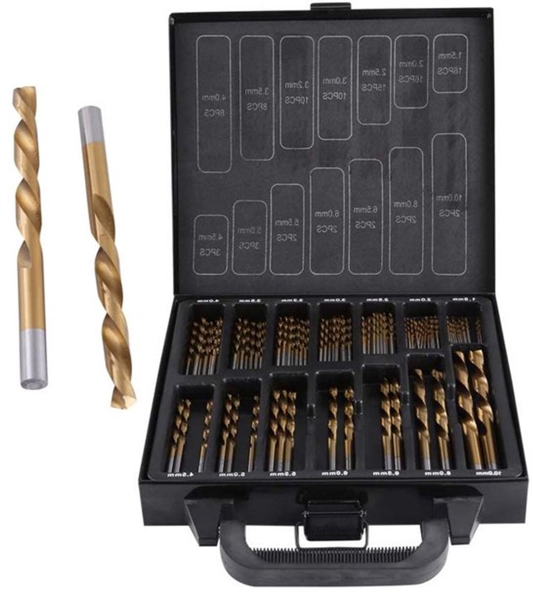 Complete 99-delige Boorset van HSS met Coating - Inclusief Spiral Boor Bits en Gereedschapskoffer voor Accuschroefboormachine, Geschikt voor Metaal en Houtbewerking
