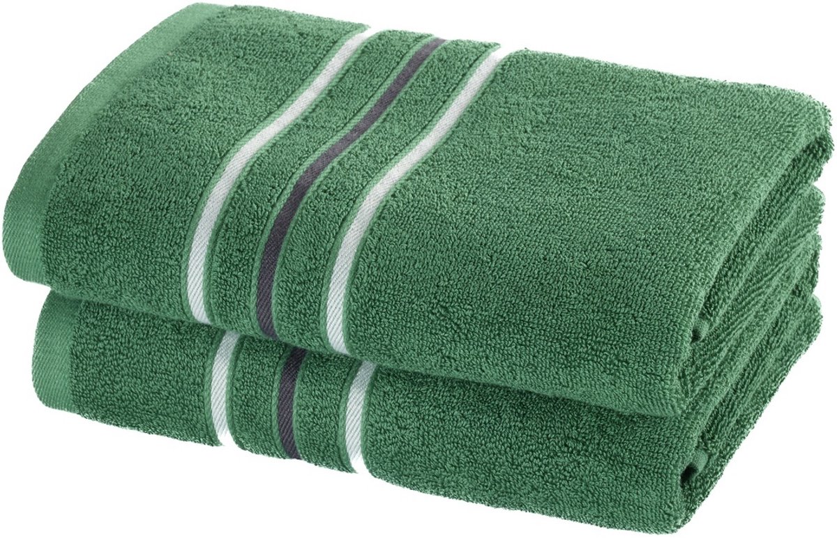 Moodit Handdoek Empress - Emerald Green - set (2 st.) - 50 x 100 cm - Katoen
