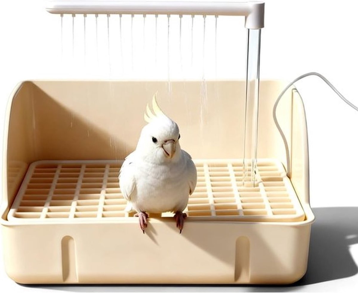 Multi-functionele Vogelbadkuip met 26 Wateruitlaten voor Papegaaien en Kleine Vogels, Ideaal voor Bad- en Doucheplezier