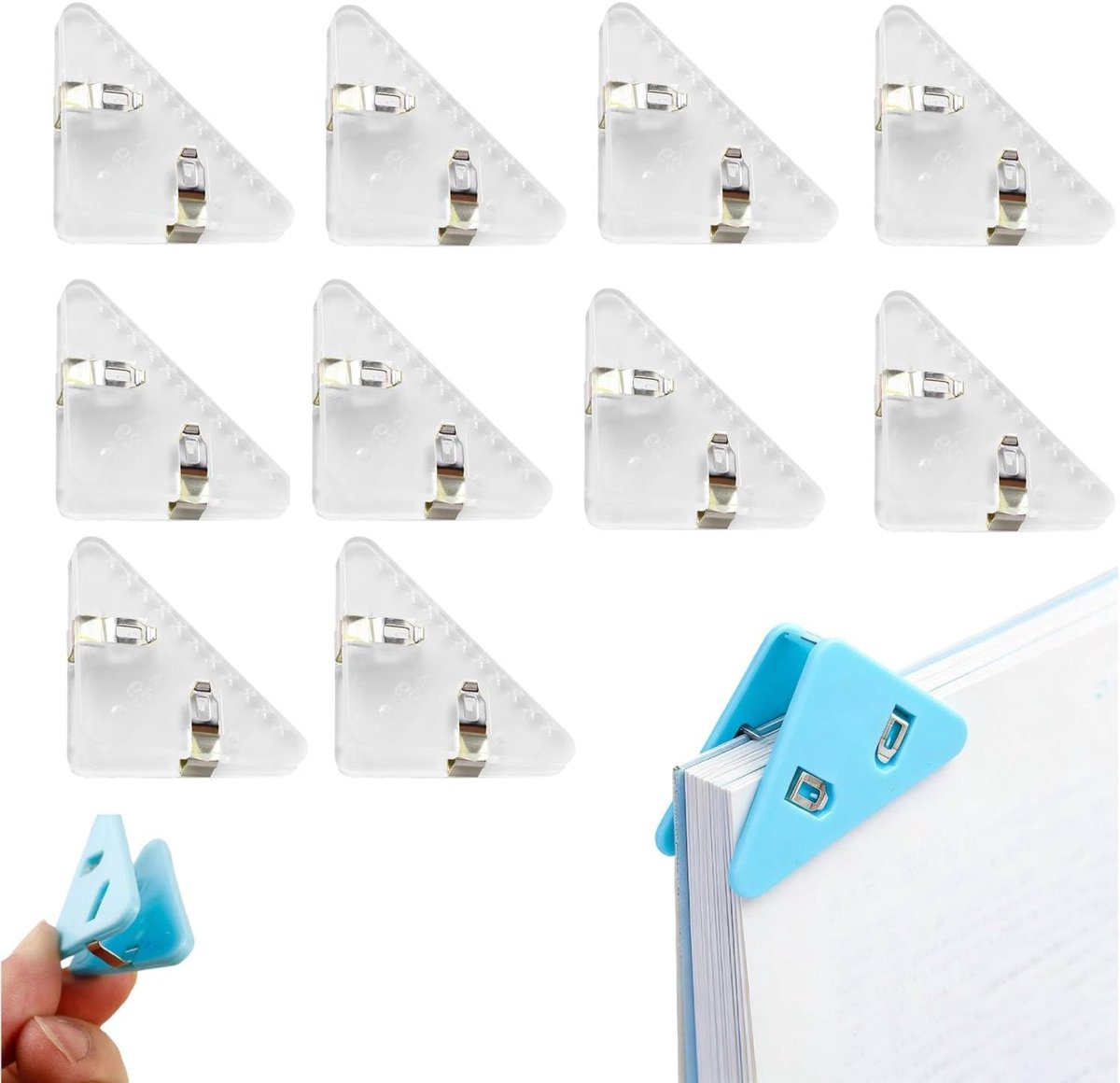 30 stuks-Driehoekige clip - documentclip - boekclip - papierorganizer - kantoorartikel - geschikt voor kantoor en studie - transparant - 5,2*3,9 cm