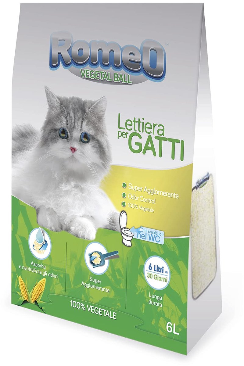 SnelShoppen - Porrini Natuurbed voor kattenbak, extra absorberend, 6 l, zachte korrels, hypoallergeen, ideaal voor binnengebruik, kattenbakvulling, du