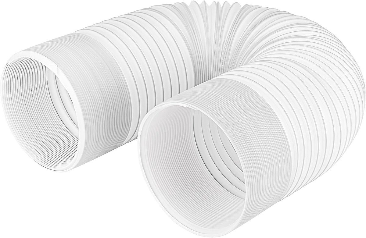 Flexibele airconditioningslang met een diameter van 150 mm, geschikt voor airconditioners, afzuigkappen, wasdrogers en luchtontvochtigers,Wit 2m