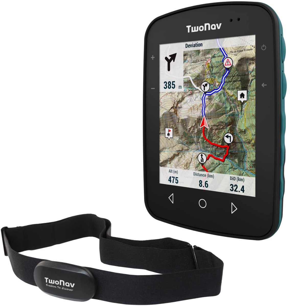 SnelShoppen - GPS Terra + Hartritmemonitor - Multisport Fiets Fietsen MTB Wandelen Trekking - Compact en licht - 3 knoppen - 3.7" scherm - 15 uur auto