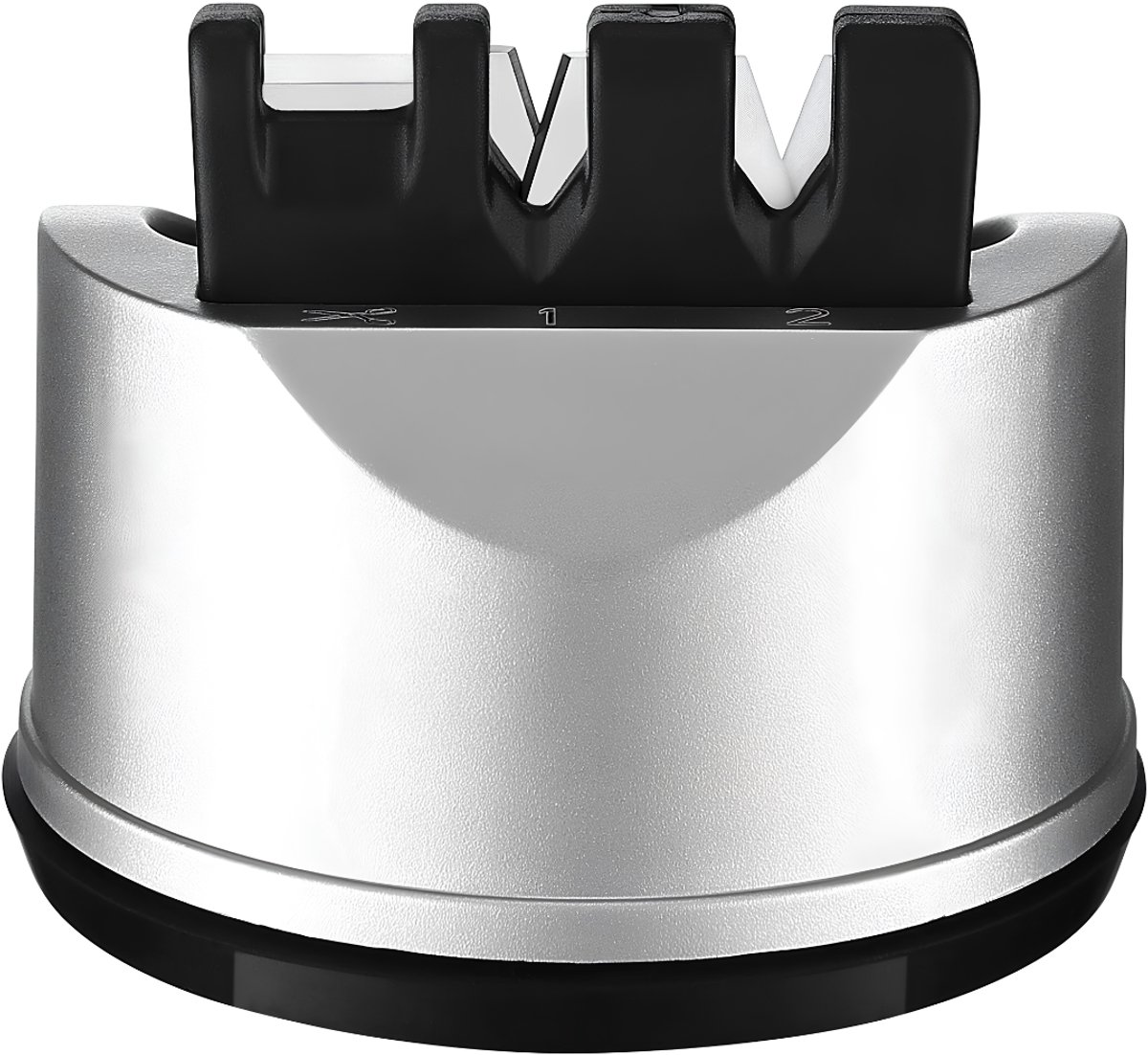 JCP® Messenslijper - 3 Fases - Professionele Slijper - Mes Slijper - Zilver/Zwart - 7cm x 6cm x 7cm