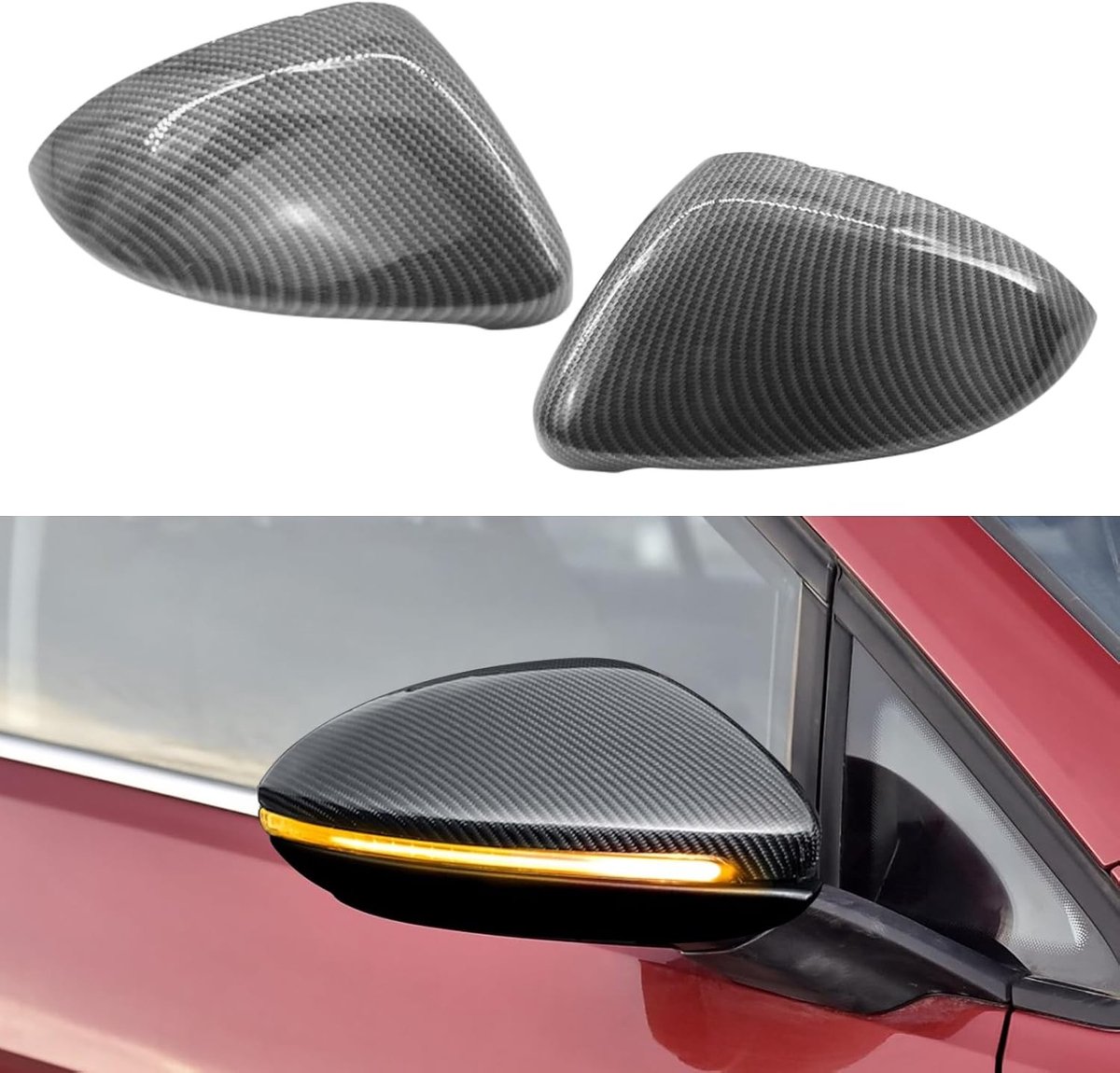 Set van 2 Spiegelschilden Geschikt voor VW Golf 7 en 7.5 (2013-2018) - Vervangende Achteruitkijkspiegels voor Volkswagen Golf Hatchback/Estate/Alltrack