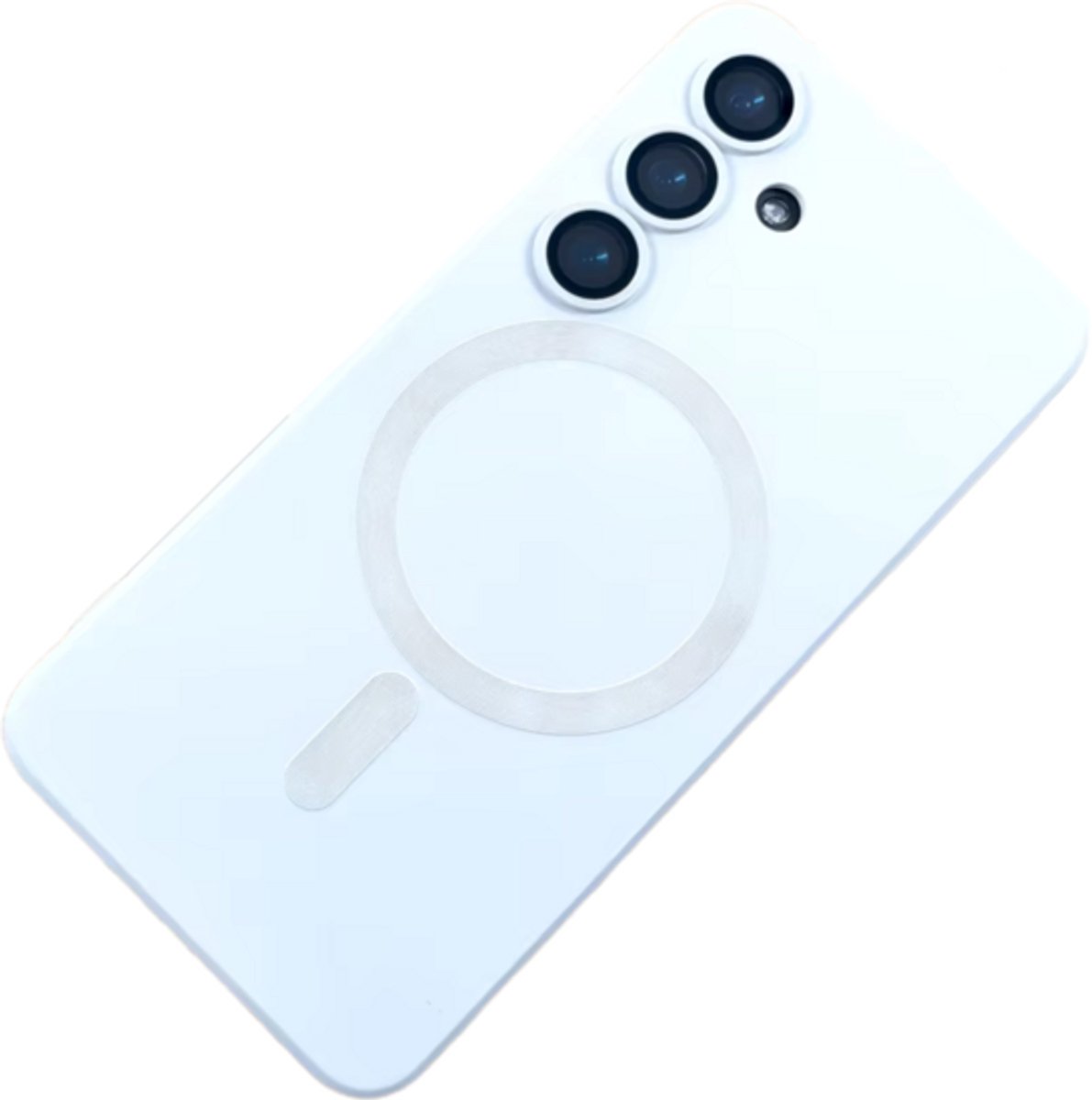 GREEN ON Lens Shield MagSafe TPU Case geschikt voor Galaxy S24 FE - Wit