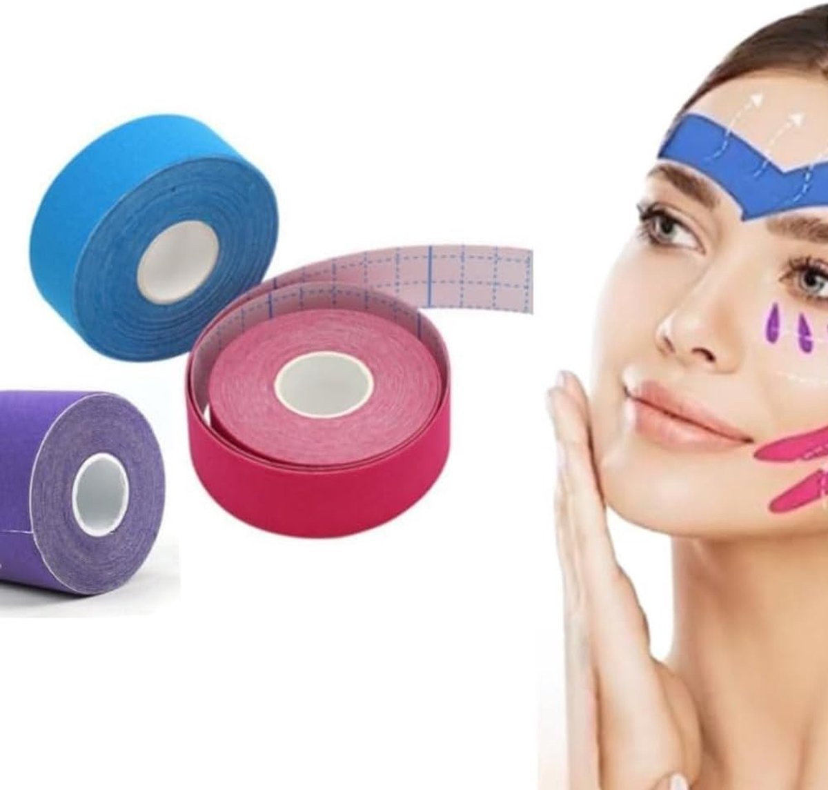 3 Stuks Gezichts Lifttape, Anti-Rimpel Patches, Make-up Tape voor Strakkere Huid en Gezichtsversteviging