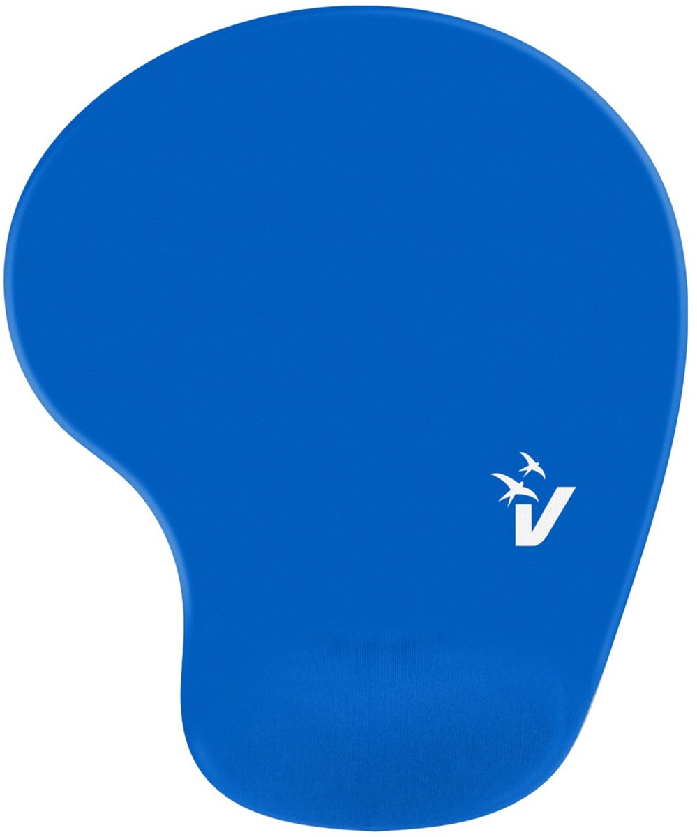 SnelShoppen - Vultech MP-02B Muismat Blauw - Effen Gel Muismat met Polssteun, Microvezel, Rubber, Anti-Slip Basis voor Thuis, Kantoor en Gaming