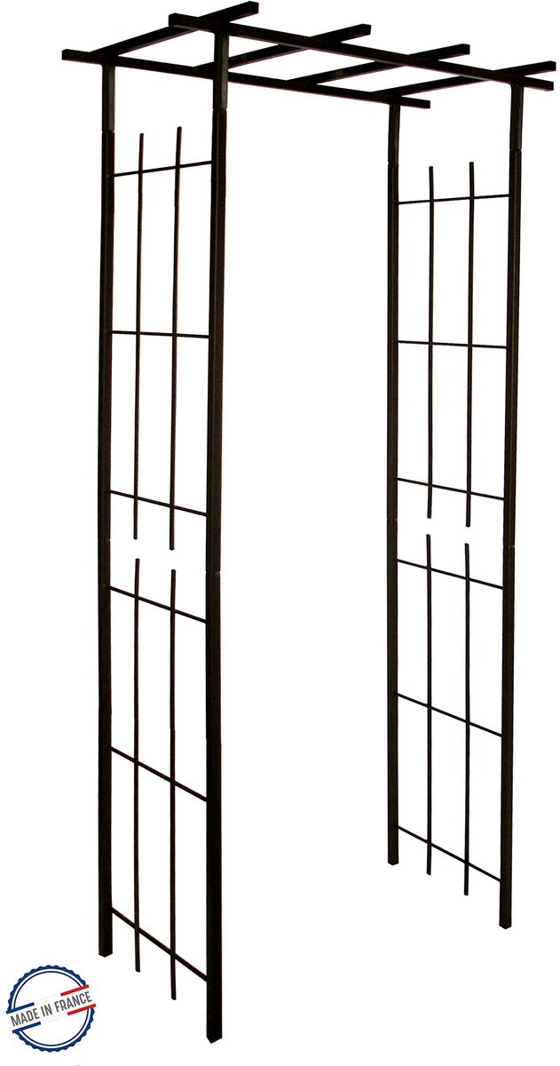 SnelShoppen - Smalle Vierkante Pergola van Ijzer 97 x 40 x 198 cm - Tuindecoratie voor Buiten, Terras en Camping - Stevige en Duurzame Opbouw