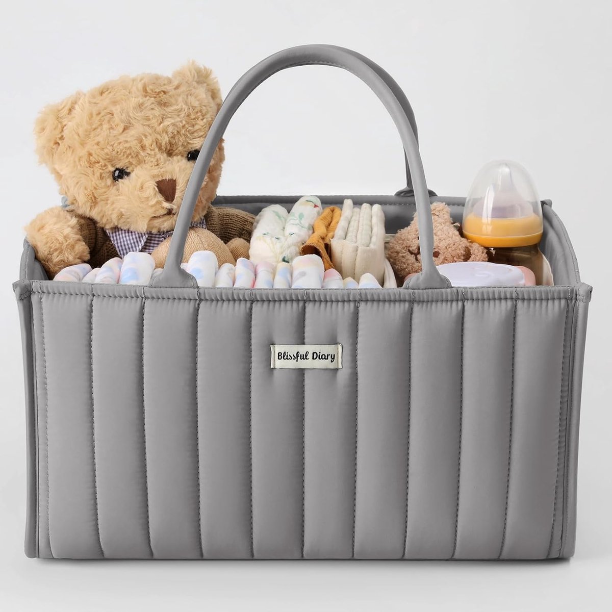SnelShoppen - Luxe Luiertas Organizer - Stijlvolle Opbergmand voor Nieuweboren - Essentiële Dingen & Luierstation - Perfect als Baby Shower Cadeau - L