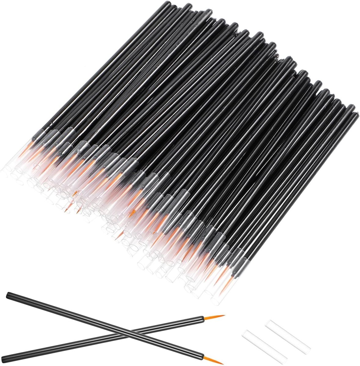 100 Stuks Wegwerp Eyeliner Brushes met Ultra-Fijne Punt - Perfect voor Precisie Make-up Toepassingen en Cosmetische Oogstiften