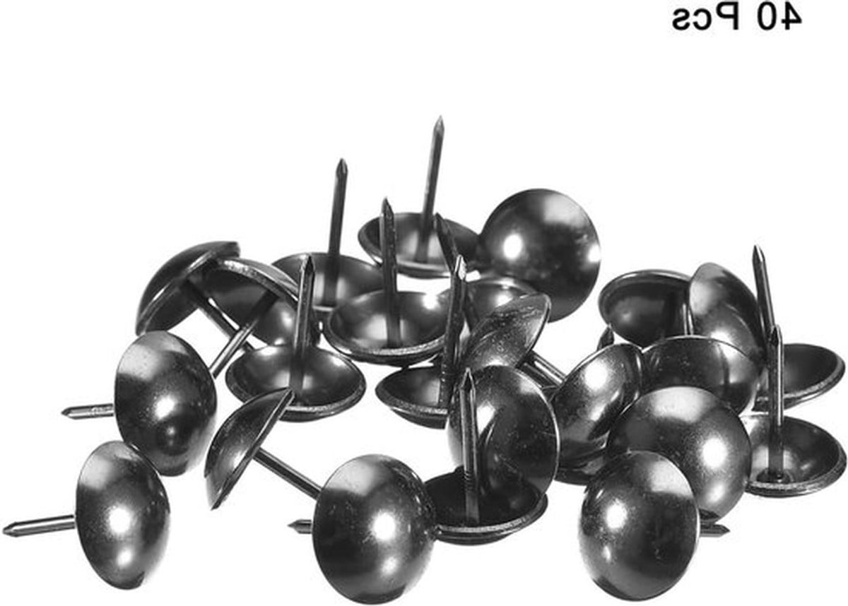 Zwarte bekleding spijkers 11 mm x 17 mm - 40 stuks voor decoratie van bank, stoelen en bedden - geschikt voor doe-het-zelf meubels en ambachtelijke projecten