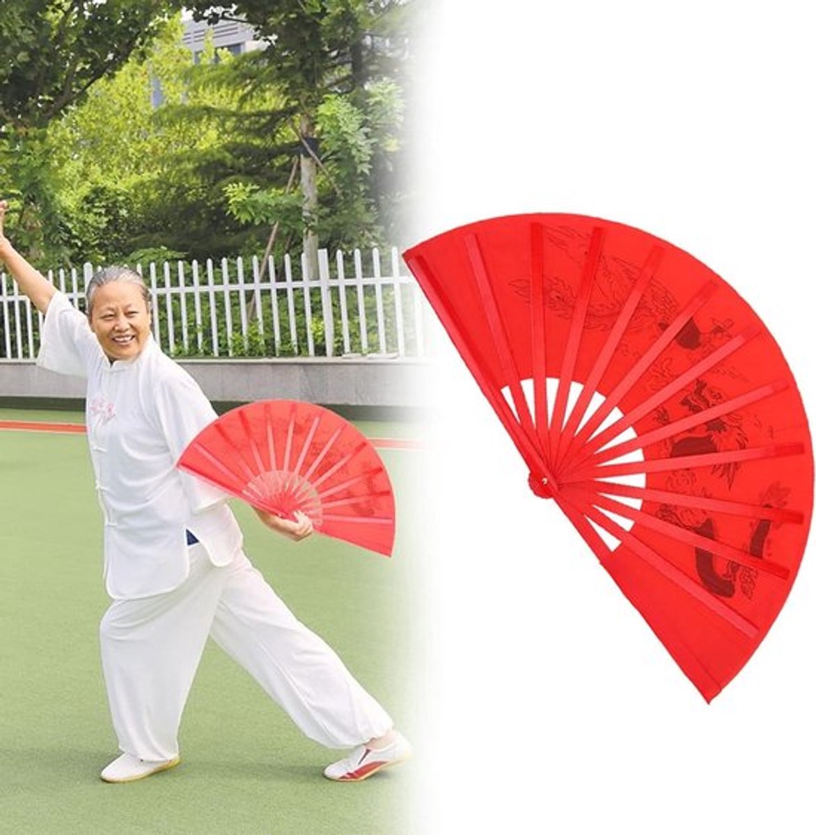 Gevechtswaaier voor Tai Chi en Kung Fu en Wushu-dans en trainingsdoeleinden