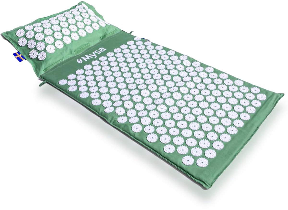 SnelShoppen - Thermo Mysa Duo: Spijkermat en Opwarmbare Acupressuurkussens | Acupressuurmat + Verwarmbaar Nekkussen voor Max Ontspanning met 10.000 Dr