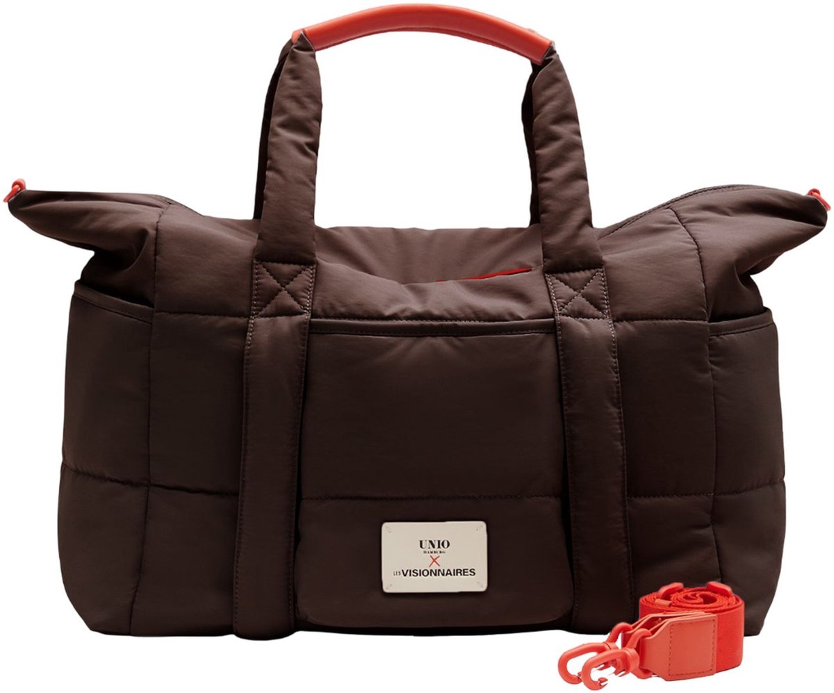 Unio Hamburg x Les Visionnaires reistas Puffy Travel Bag Unio Chocolate donkerbruin
