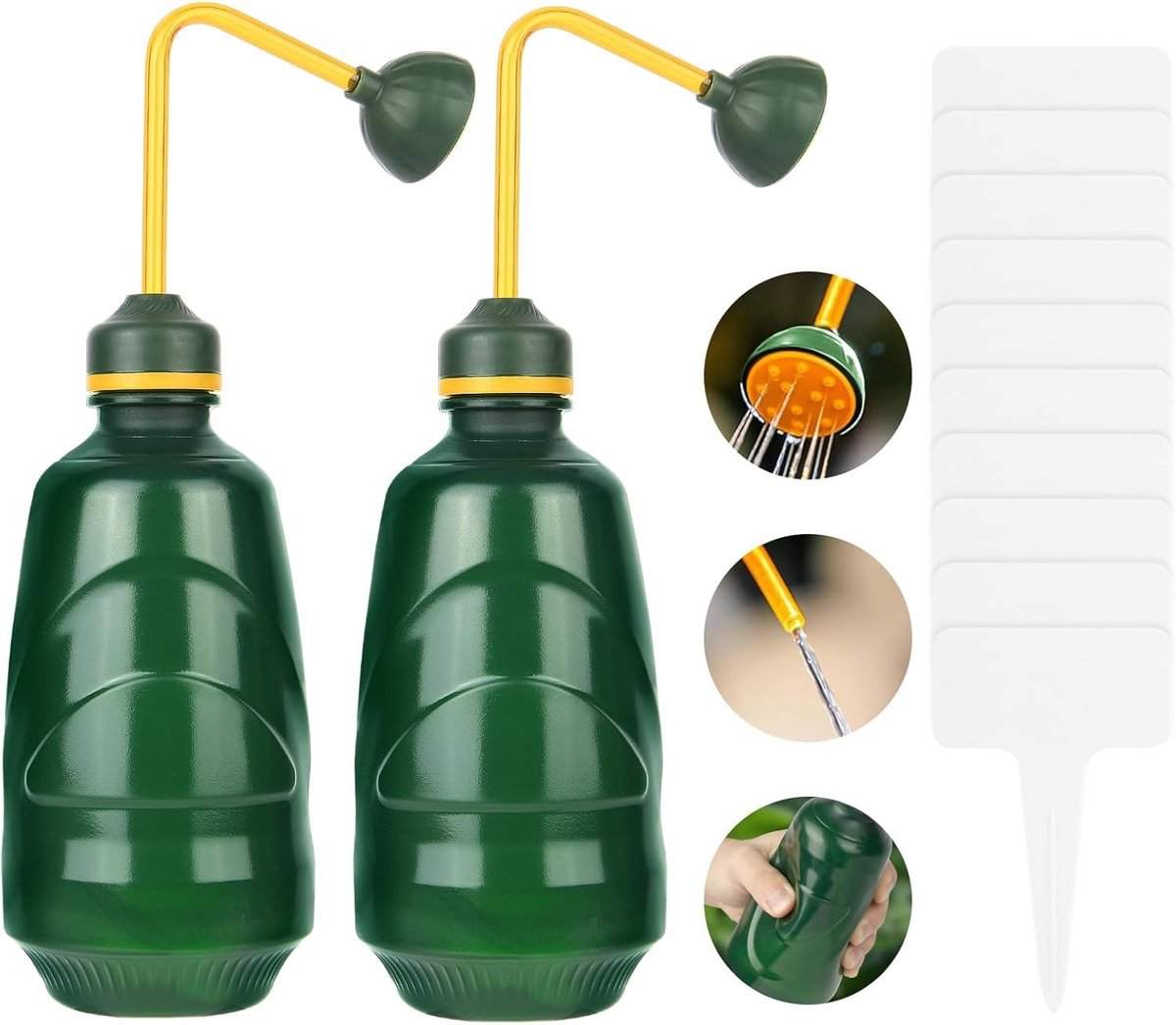 Set van 2 Plastic Gieter van 450ML - Ideaal voor Binnenplanten, Cactussen en Vetplanten - Lichtgewicht en Duurzaam met Handige Knijpfunctie