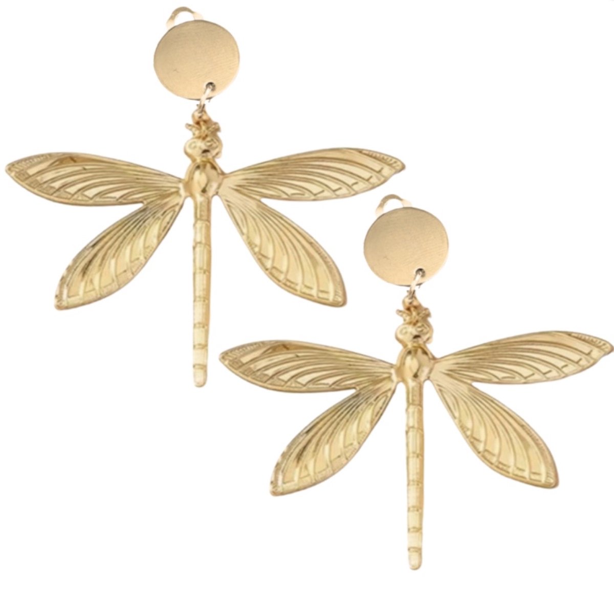 Clip oorbellen goudkleurig -Libelle- geen gaatje- Charme Bijoux