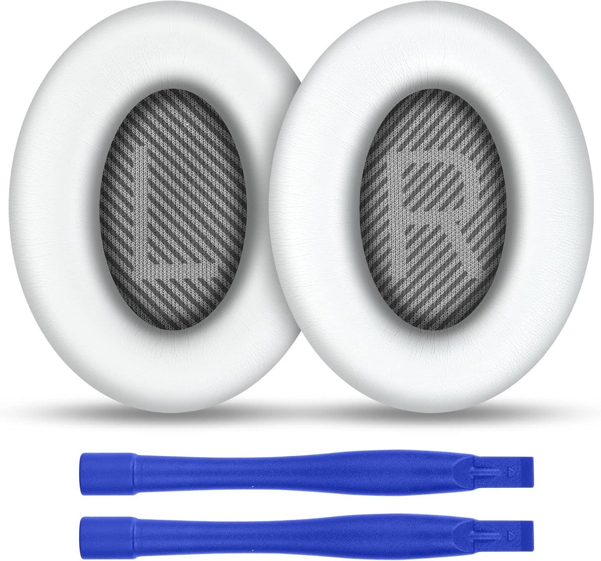 Vervangende Oorkussens voor QuietComfort 35 en 35 II - Zacht Geheugenfoam en Echte Leer, Wit | Comfortabele en duurzame oorkussens voor optimale geluidskwaliteit en pasvorm