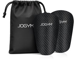 JOGYM® - Mini Scheenbeschermers Voetbal - Scheenlappen - Ingebouwde Scheenbeschermer - Voetbal Accesoires - Kinderen en Volwassenen - Voetbal Spullen - Mini Shin Pads - 8x5 cm - Carbon Look - 1 Paar