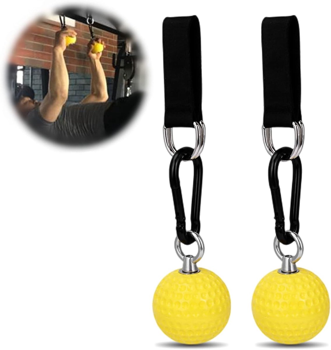 Verstelbare Trekbal Handgrepen met Band voor Krachttraining, Verbeter Grip, Biceps en Rugspieren, Ideaal voor Fitness en Bouldering Workouts