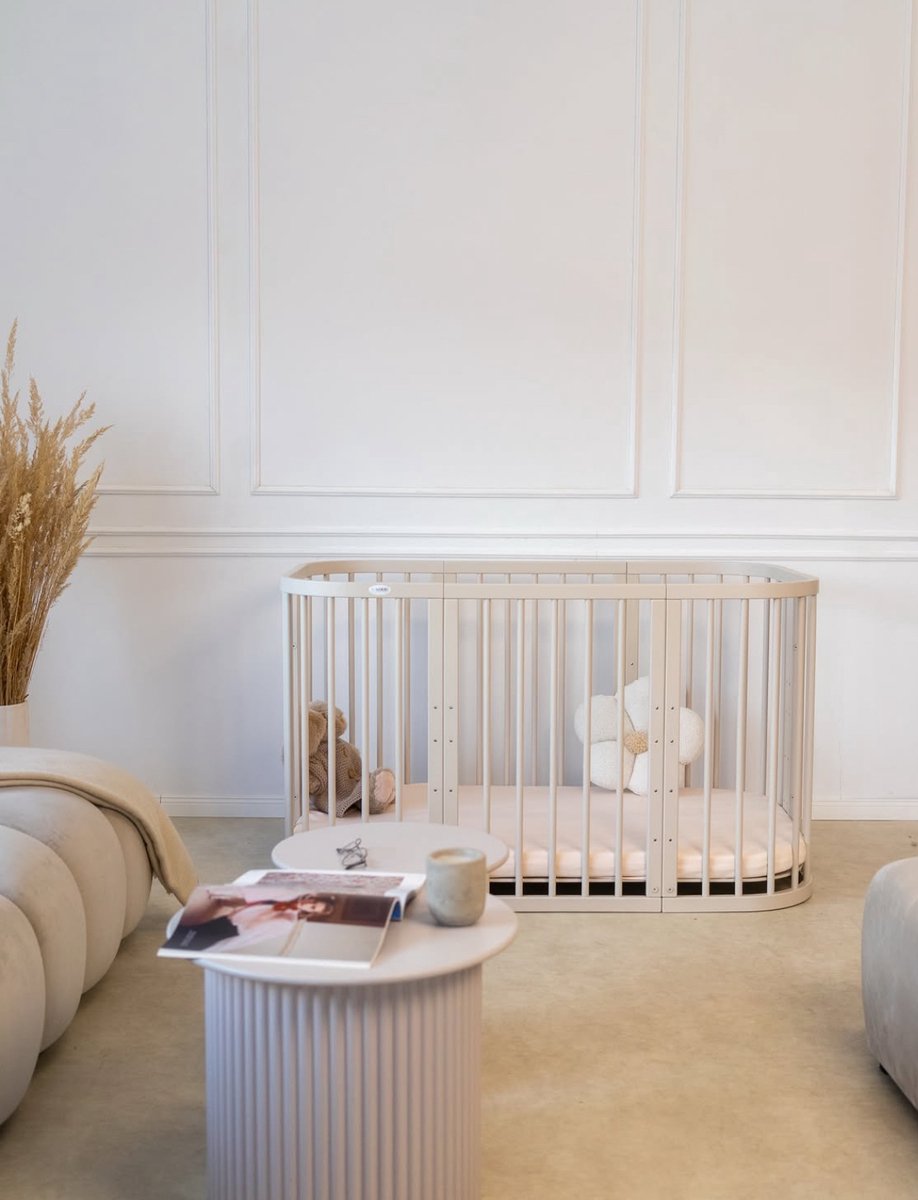 Waldin - 7-1 doorgroeiledikant cashmere - Co sleeper wieg ledikant peuterbed - inclusief matras