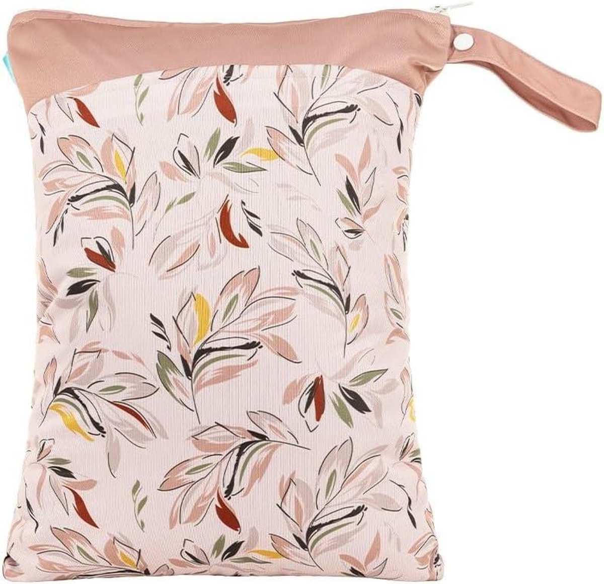 Baby luiertas - Natte kleding tas - Reizen en strand - Dubbele ritszakken - Grote capaciteit - Roze bladeren