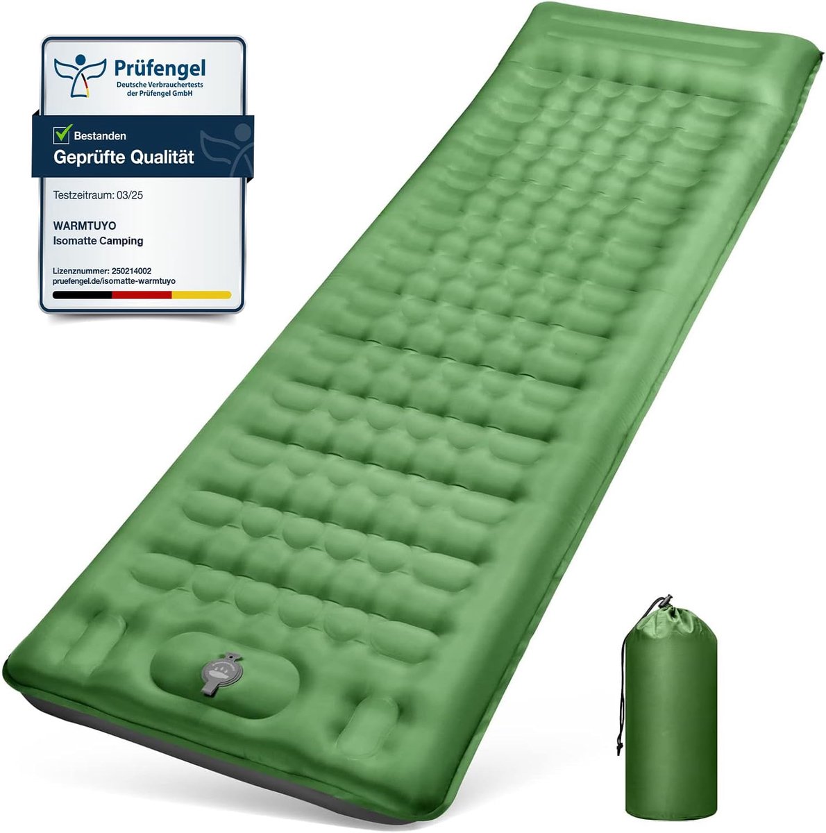 Thijox - Zelfopblazend Matras 12 cm - Ultra Licht Waterdicht Opblaasbaar Luchtmatras met Voetpomp en Kussen - Ideaal voor Camping, Wandelen en Strand,