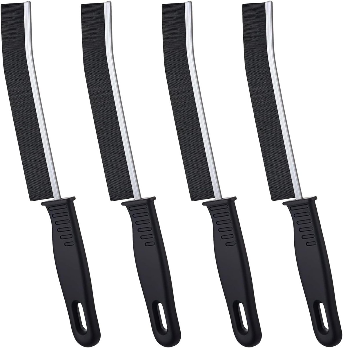 4 Pcs Hard Bristles Corner Cleaning Brush, Multifunctional Cleaning Brush, Grout Brush, Cleaning Tools for Household, Kitchen, Toilet (Black)