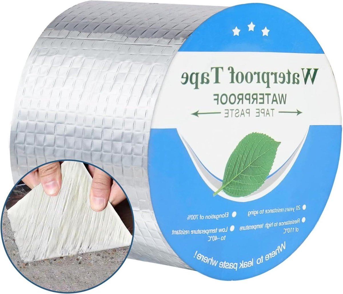 Butyl Tape - Waterdicht Afdichtingsband - Lekkages Repareren - Sterke Kleefkracht - 10 cm x 5 m - Aluminium