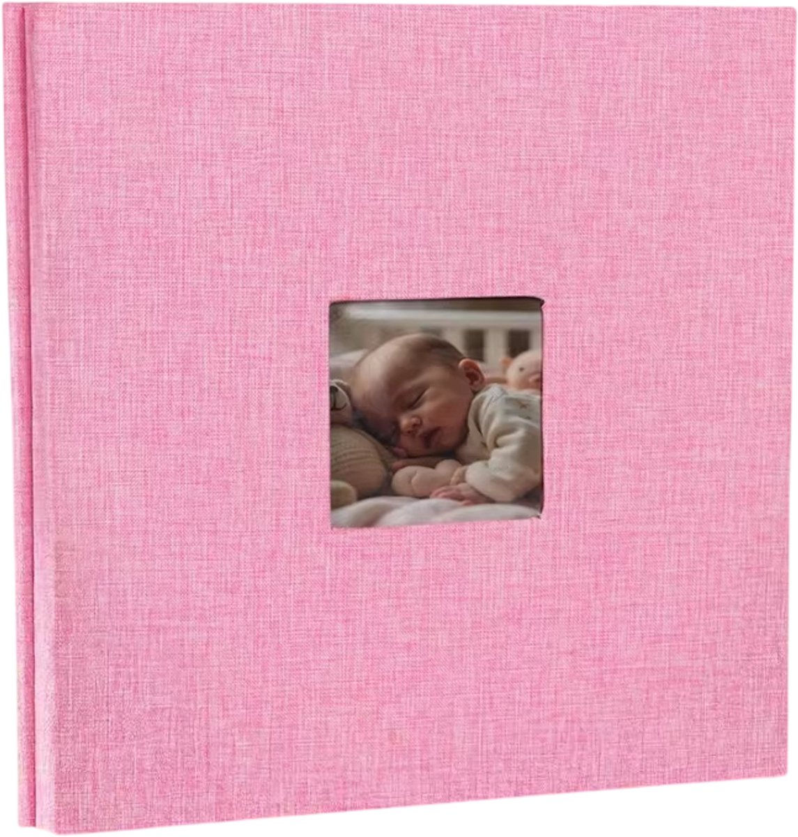 Groot Zelfklevend Fotoalbum Baby – DIY Fotoboek met Plak Pagina’s, Baby Groeiboek voor Foto Herinneringen, Familie Fotoalbum en Creatieve Scrapbooking - Roze