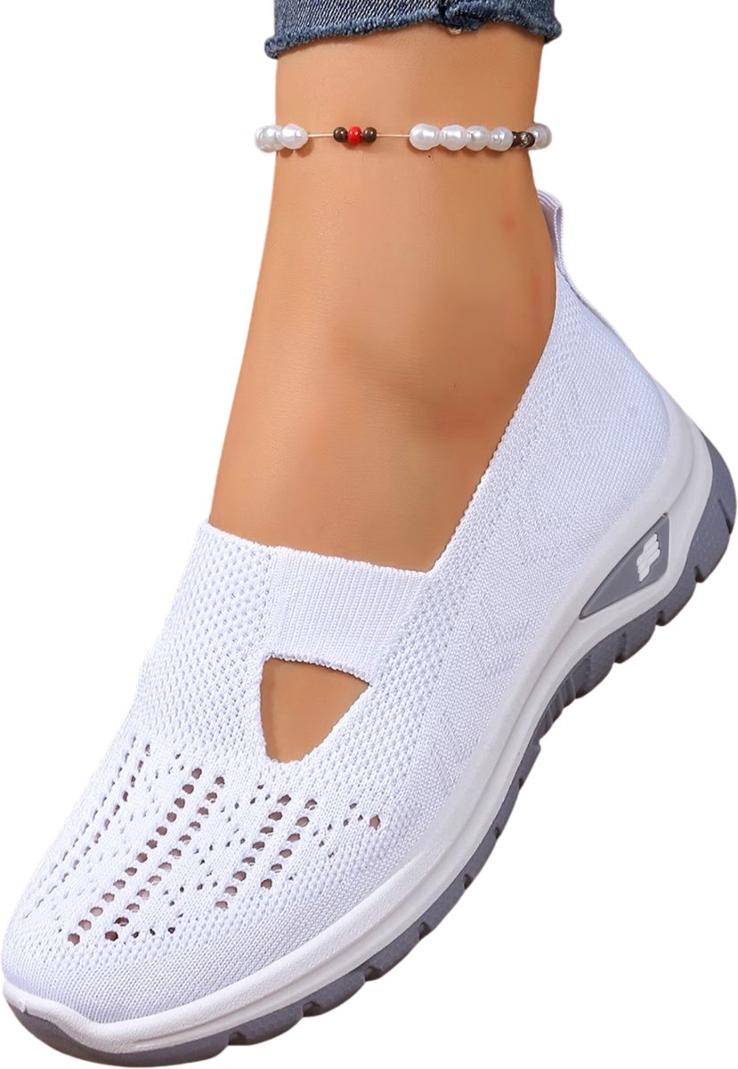 Currero Schoenen Dames Sneakers Comfortabel Slippers Casual Volwassenen 37.5 Wit