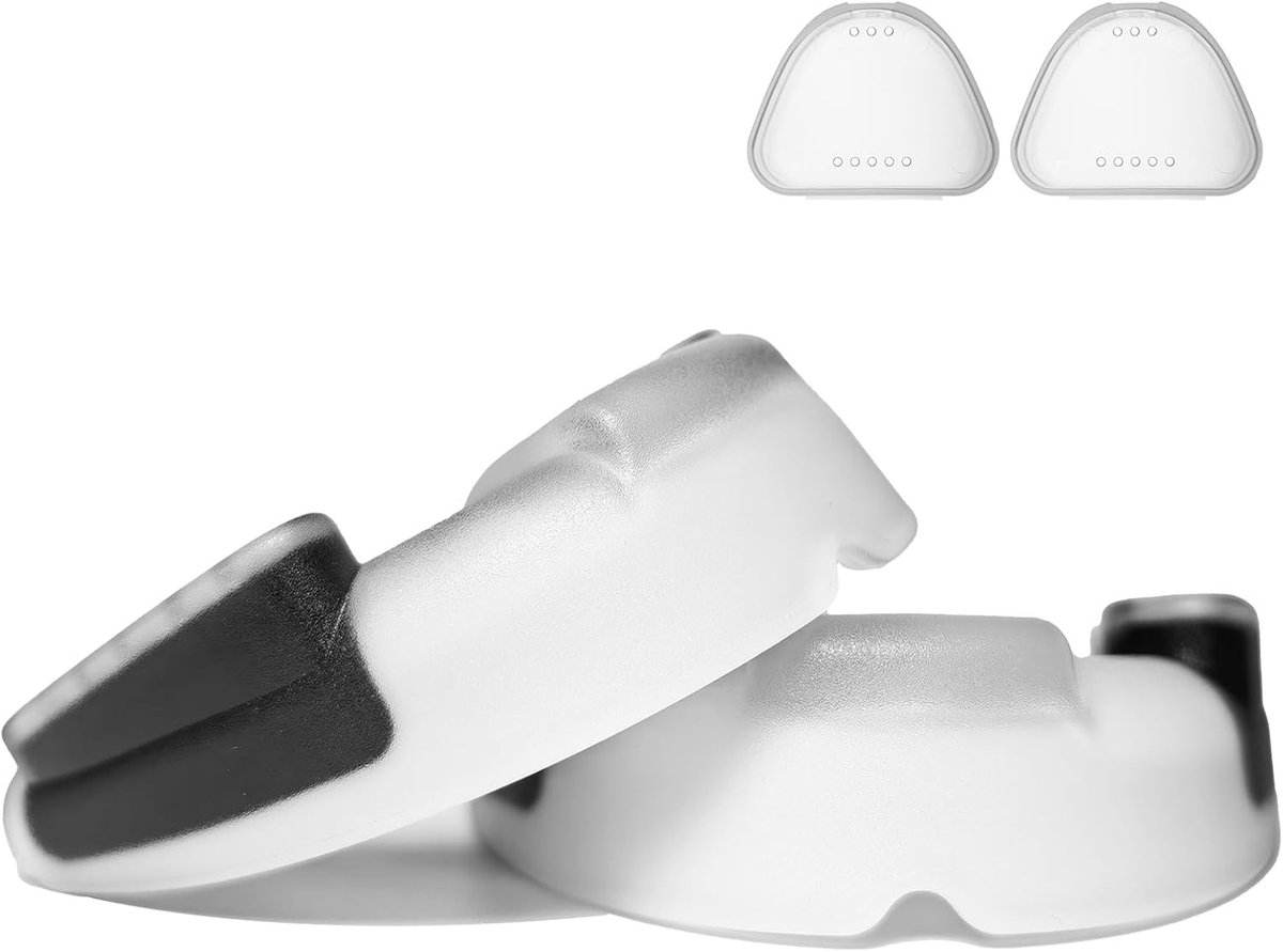 Mouthguard Set voor Contact Sports | Direct Aanpasbare Mondbeschermer | Inclusief Hygiënische Opbergdoos | Geschikt voor Rugby, Boksen en Martial Arts | Unisex in Zwart en Wit