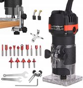 Bovenfrees - Houtbewerkingsfrees - 800W Houtfrees - 30000RPM - 6,35 mm - Transparante Basis - Voor Groeven en Randen - DIY en Professioneel