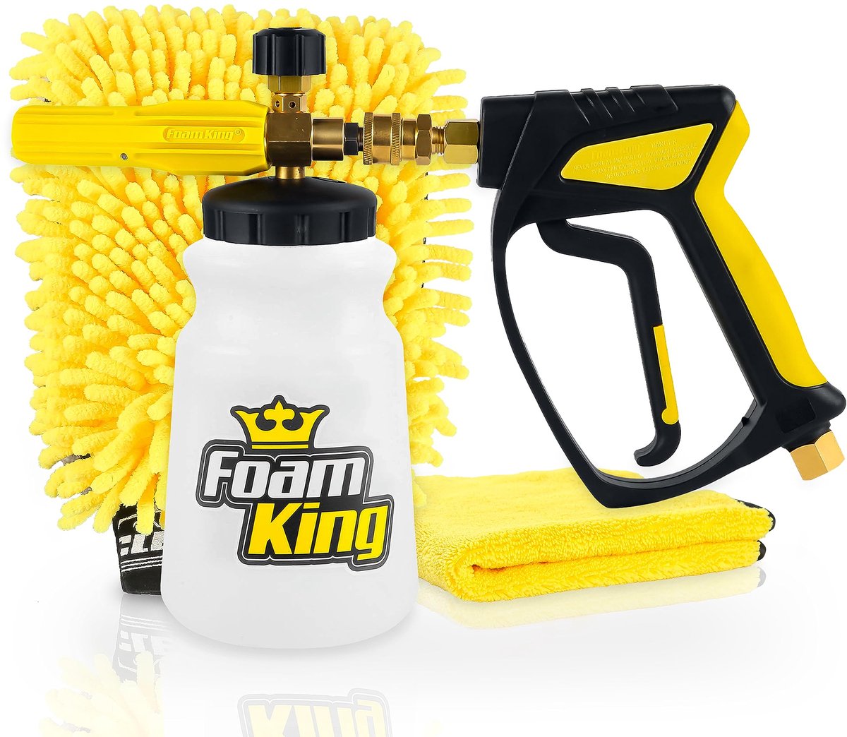 SnelShoppen - Foam King Foam Cannon met Snubster, Washandschoen & Detailing Microfiber Handdoek - Hogedrukreiniger Foam Spuit met Trigger Attachment v
