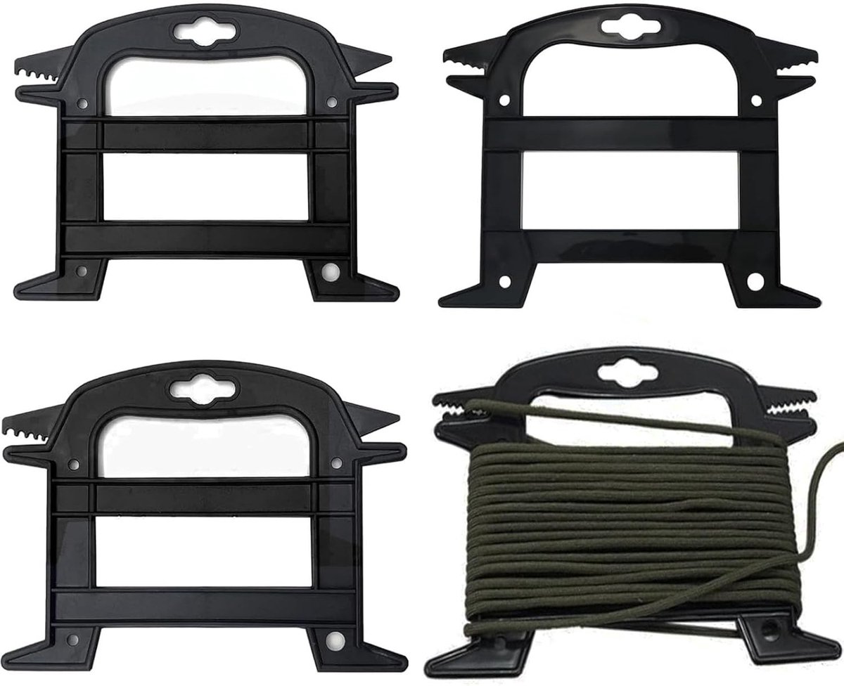 Set van 4 Kabelwikkelaars voor Buiten, Paracord Organizers, Vislijn en Touw Organizer, Ideaal voor Camping en Outdoor Activiteiten
