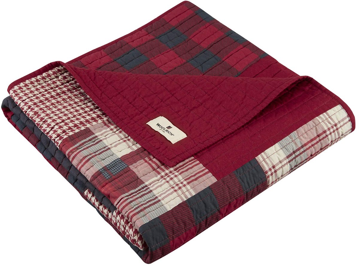 SnelShoppen - Luxe gewatteerde plaid voor binnen en buiten - Lichtgewicht en ademend katoen - 127x177,8 cm - Elandenontwerp - Perfect voor het hele se