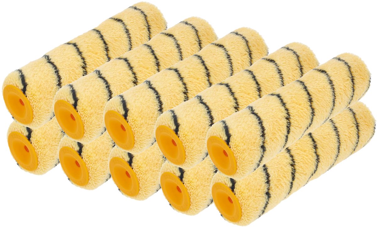Verfroller Set - Wandrollers - Muren Schilderen - Polyester Bekleding - 25 cm 10 stuks - Wit