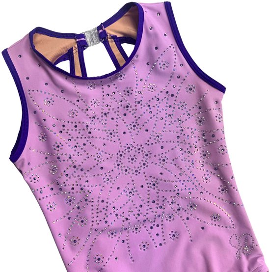 Sparkle&Dream Turnpakje Sterre Lila - Maat CLA 128-134 - Gympakje voor Turnen, Acro, Trampoline en Gymnastiek