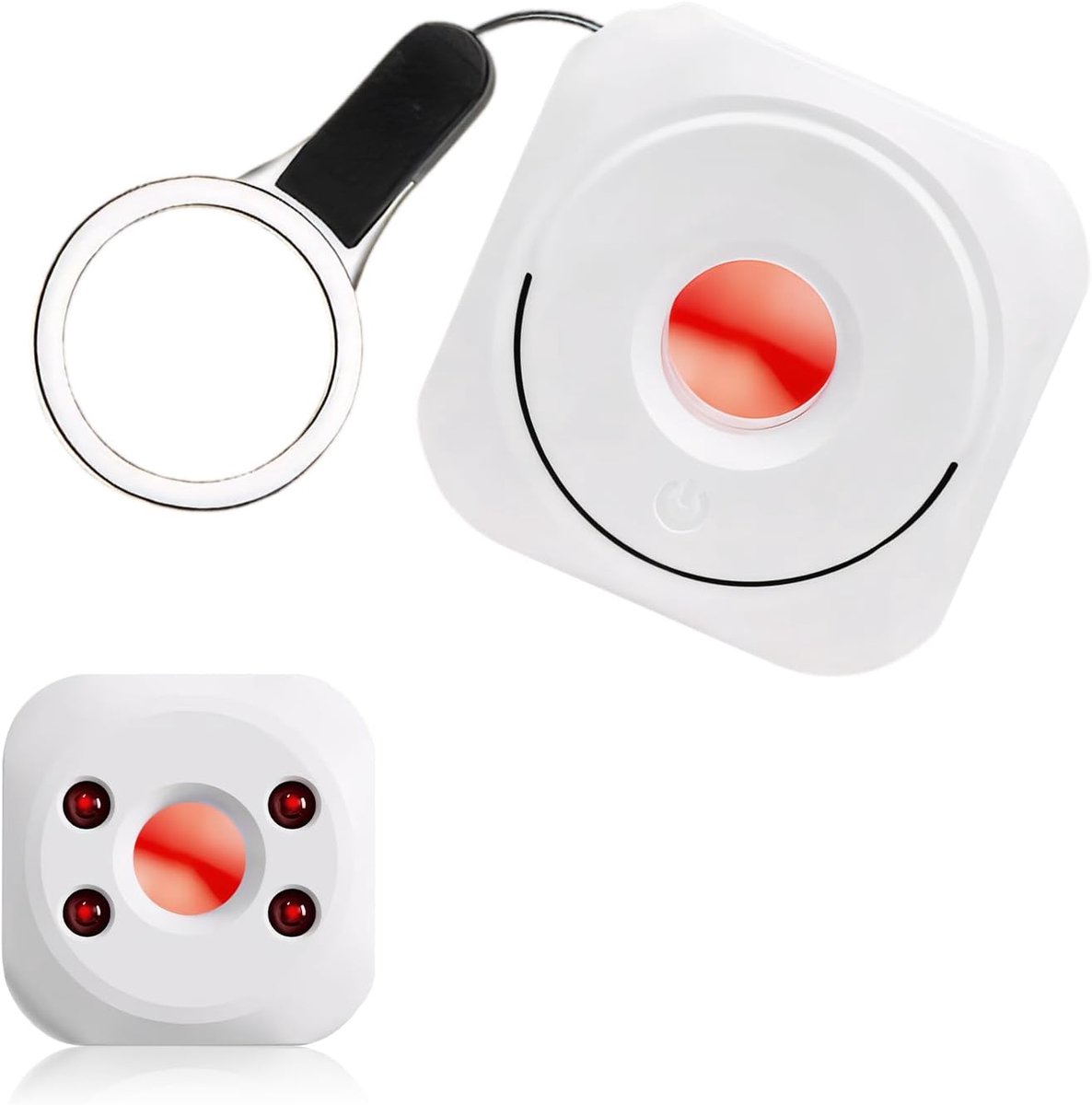 Wantsdetector, verborgen cameradetectoren, anti-spy infrarood scanner, draagbare cameravinder voor hotel, thuis, kantoor, reizen, kleedkamer, badkamer, bescherm je privacy (wit)