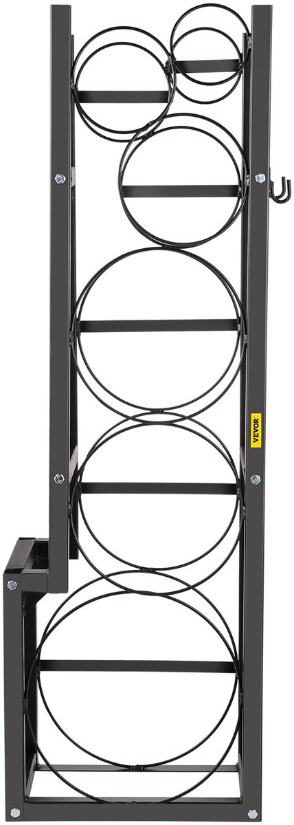 SnelShoppen - Flessenrek voor 6 flessen, Stalen Flessetankstandaard 1 x 22,68 kg & 2 x 13,61 kg, Corrosie- en Roestbestendig, Zwart, Ideaal voor Tuin,